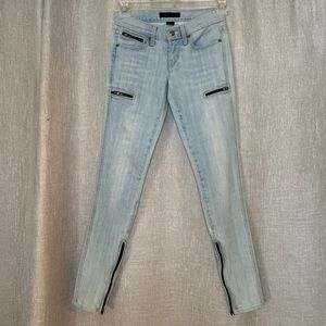 Work Custom Shop with Zippers Blue Wash Jeans Size 25